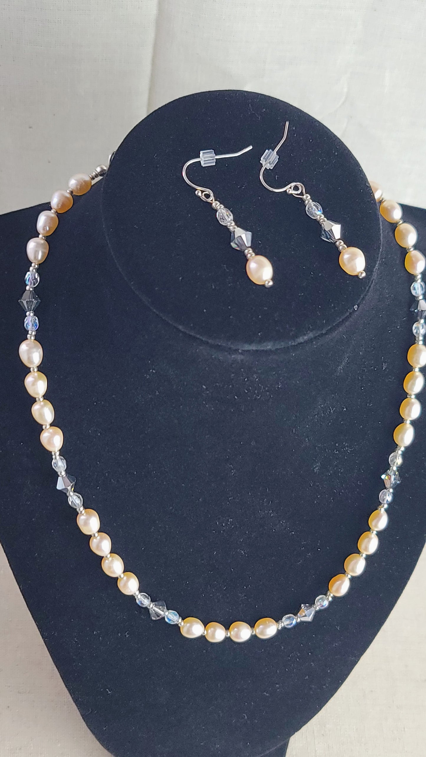 Pink Champagne Pearl Necklace Set