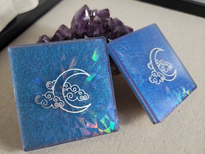 Holographic Moon Coasters