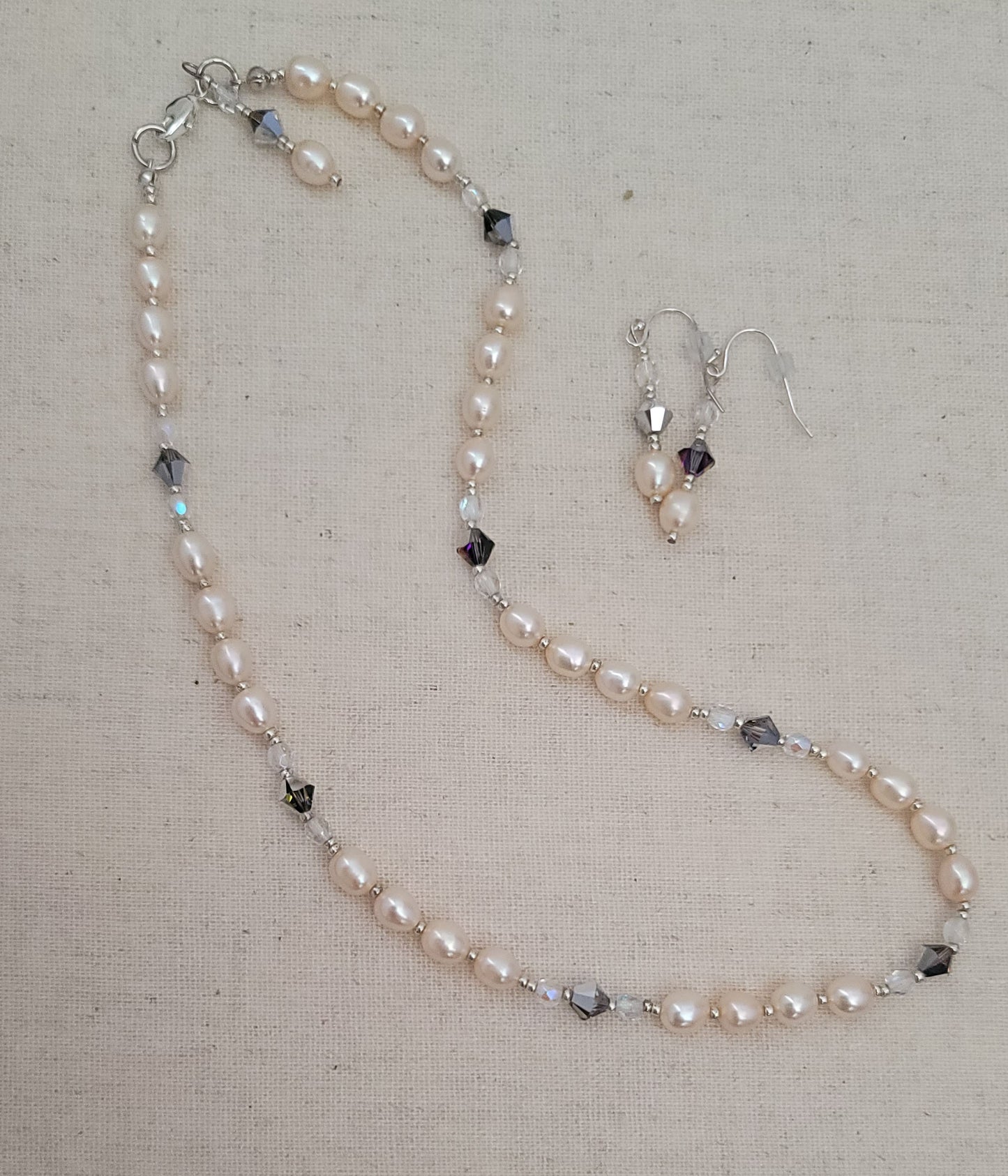 Pink Champagne Pearl Necklace Set