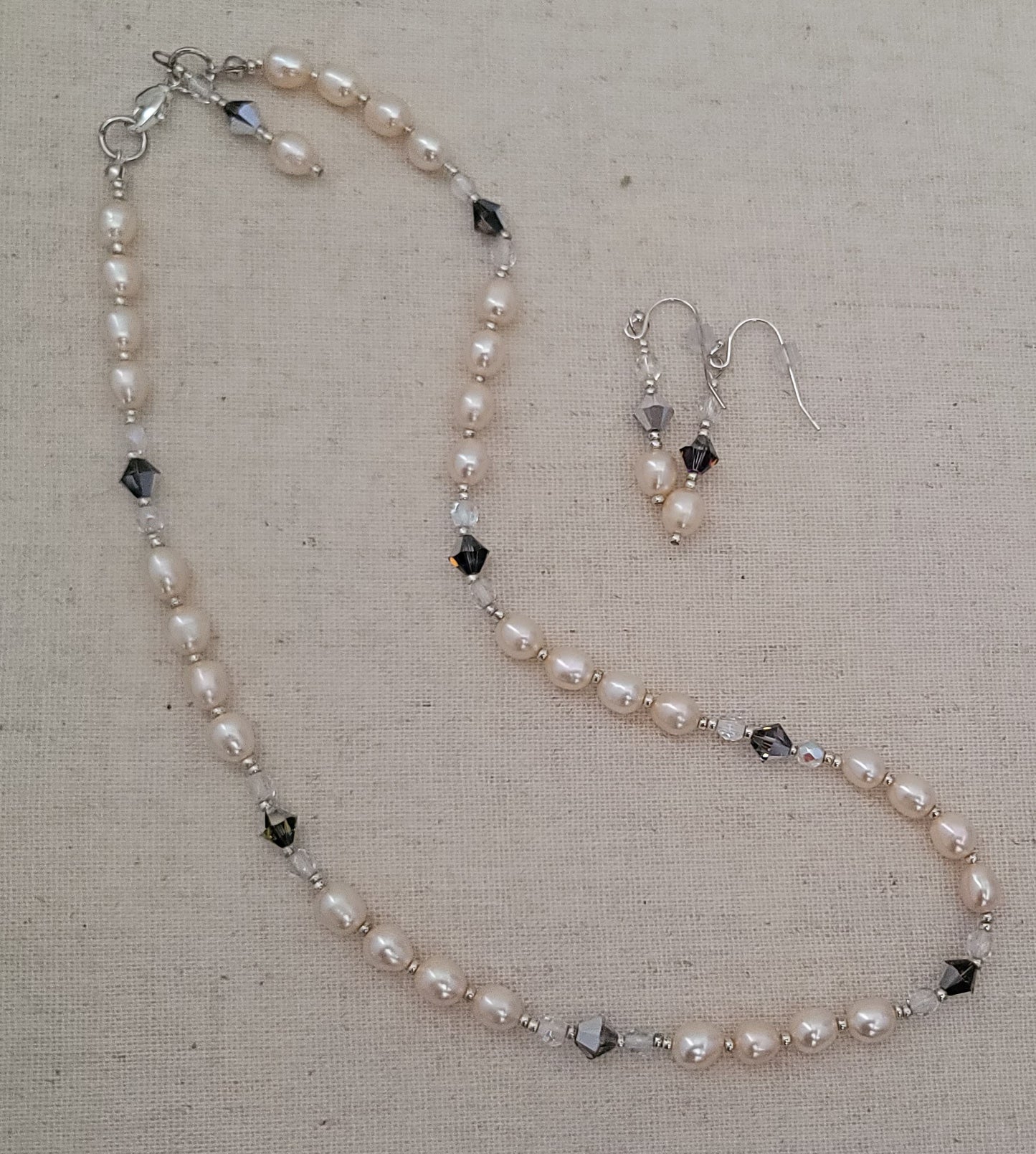 Pink Champagne Pearl Necklace Set